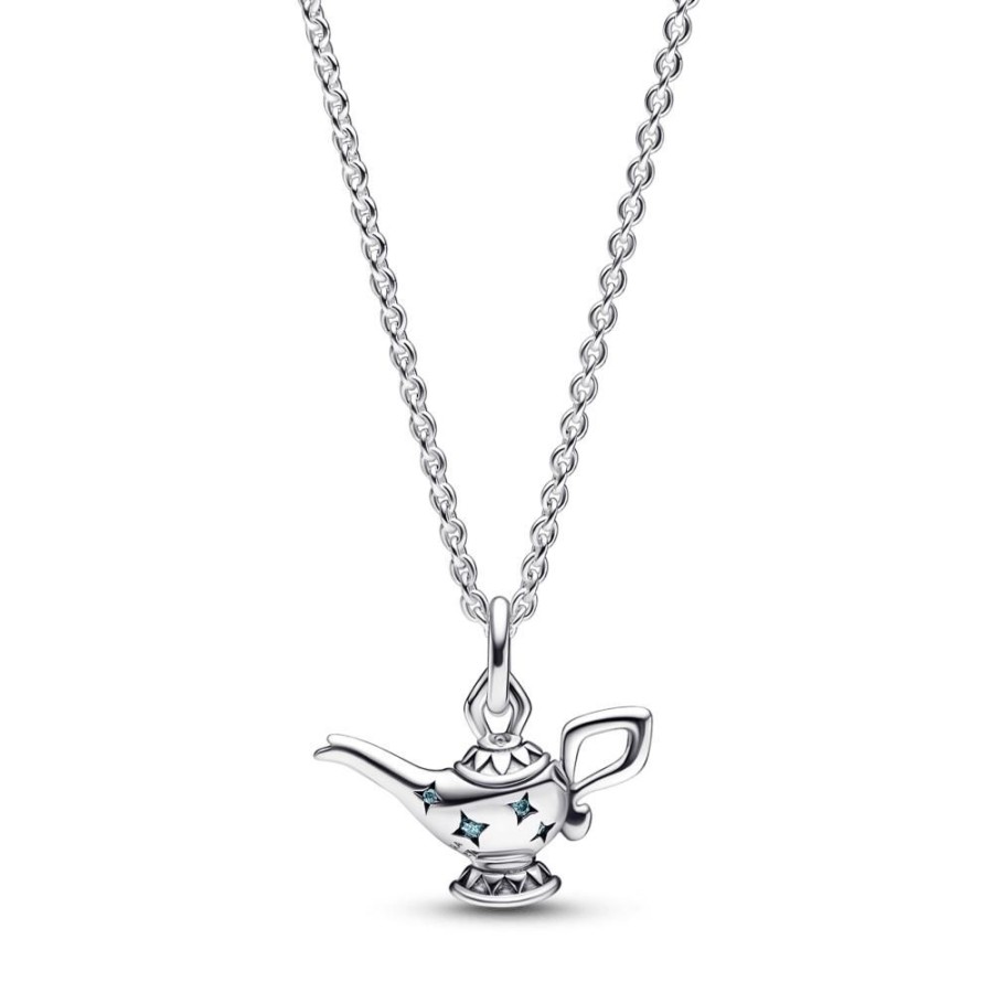 Collares Y Dijes Joyas Pandora | Collar Estilo Collier Con Pendiente Lampara Magica De Aladdin De Disney Pandora Plata Esterlina