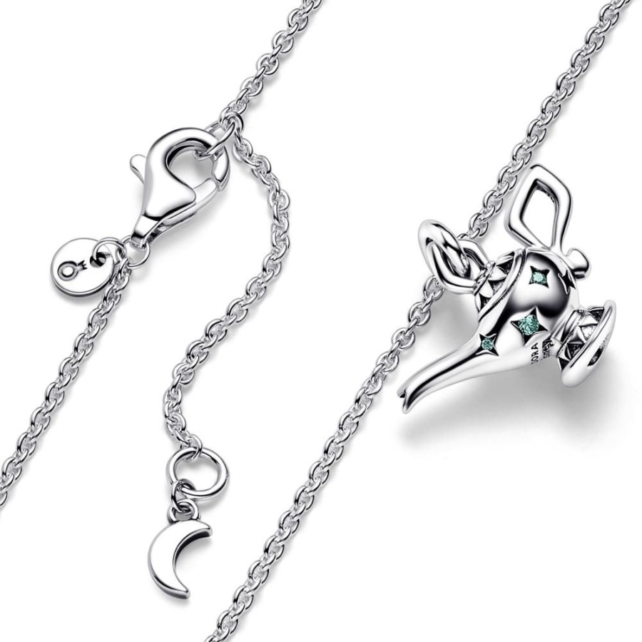 Collares Y Dijes Joyas Pandora | Collar Estilo Collier Con Pendiente Lampara Magica De Aladdin De Disney Pandora Plata Esterlina