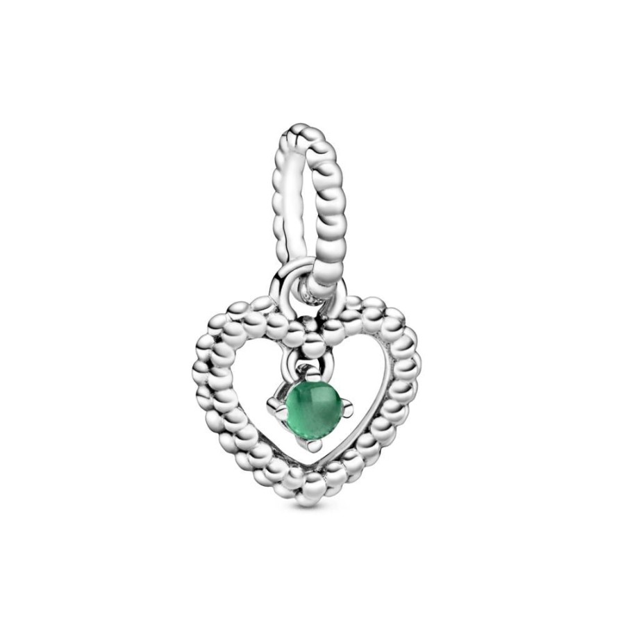 Charms Joyas Pandora | Charm Colgante Corazon De Abalorio Verde Tropical