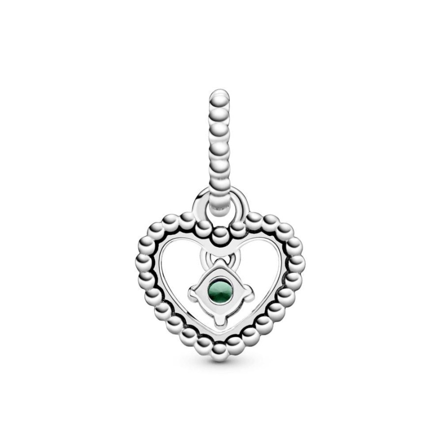 Charms Joyas Pandora | Charm Colgante Corazon De Abalorio Verde Tropical