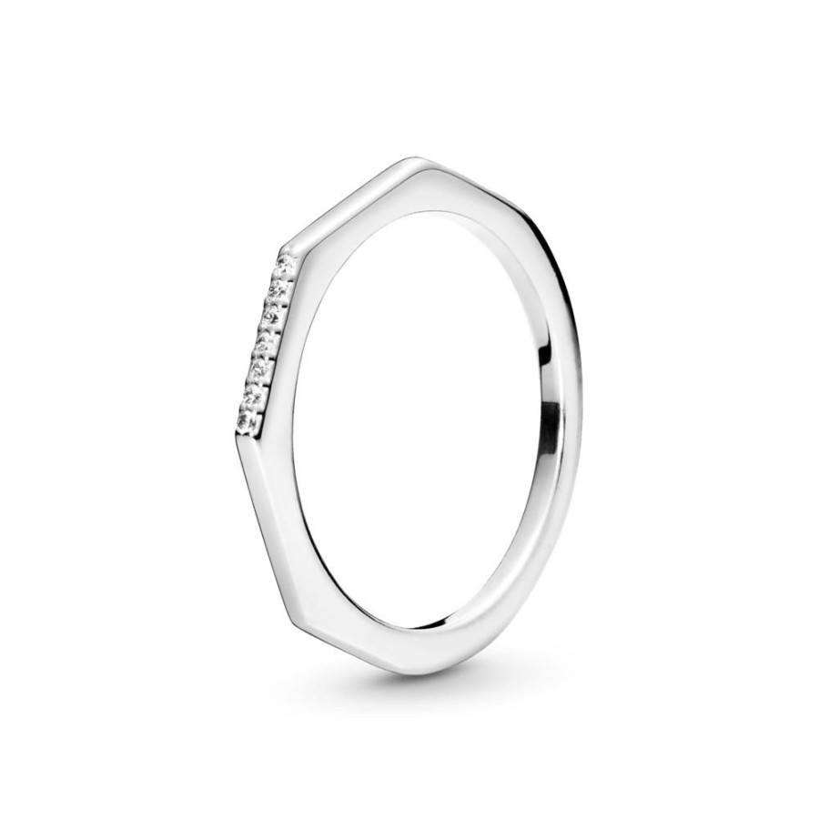 Anillos Joyas Pandora | Anillo Multifacetado Zirconia Cubica