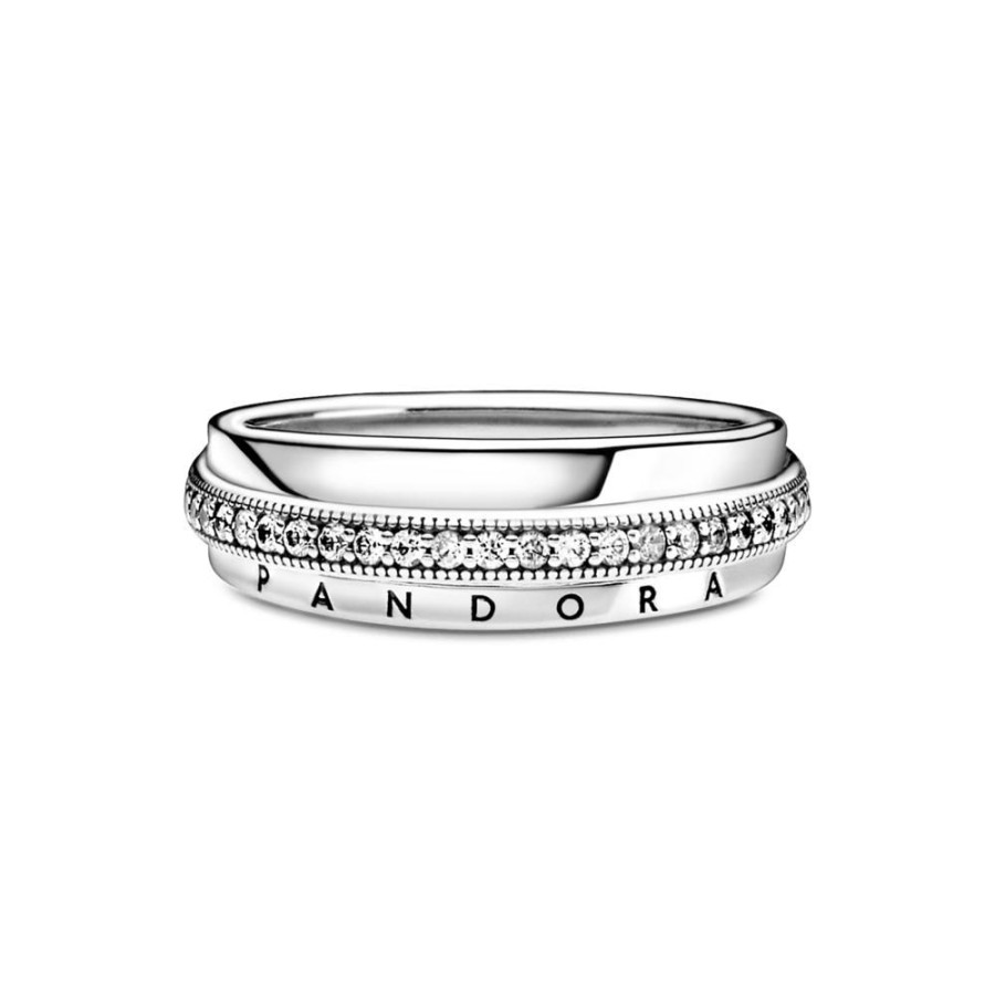 Anillos Joyas Pandora | Anillo De Pave Banda Triple