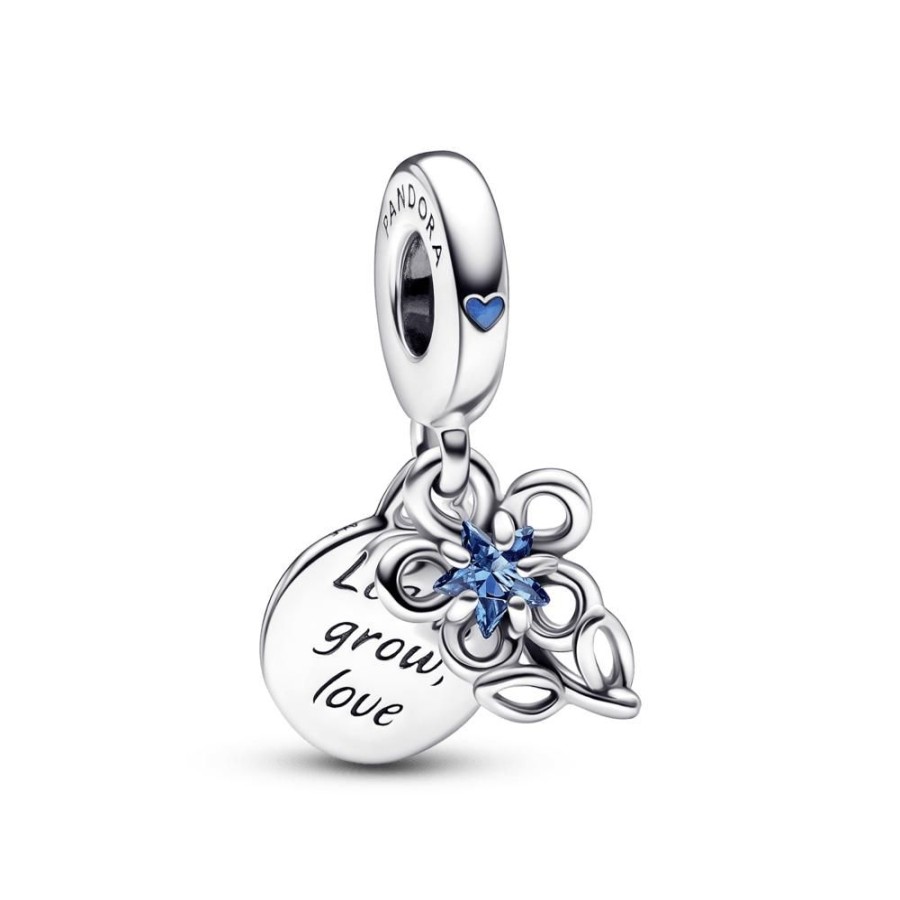 Charms Joyas Pandora | Charm Colgante Doble Flor Floreciendo