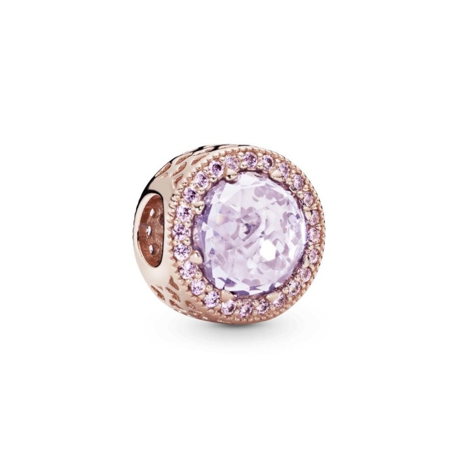 Charms Joyas Pandora | Charm Lavanda Resplandeciente Recubrimiento En Oro Rosa De 14K