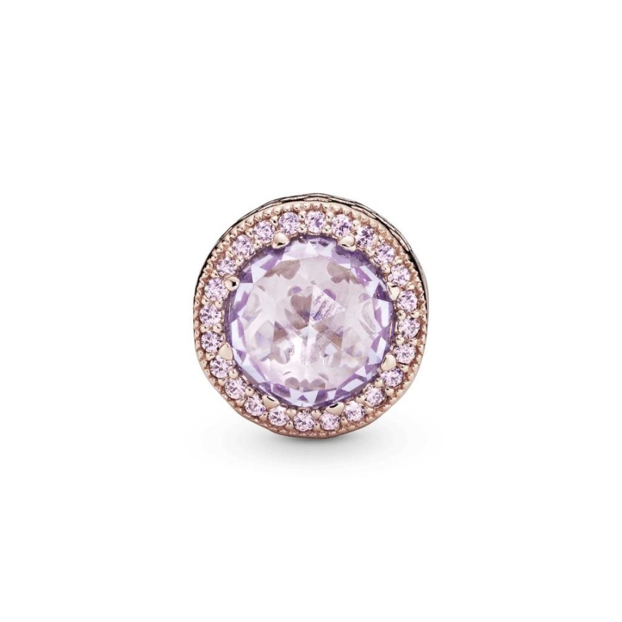 Charms Joyas Pandora | Charm Lavanda Resplandeciente Recubrimiento En Oro Rosa De 14K