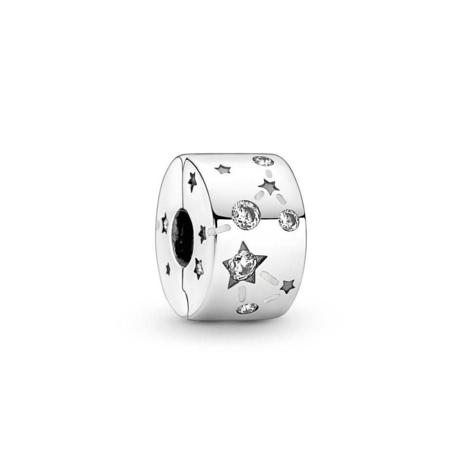 Charms Joyas Pandora | Charm Clip En Plata De Ley Estrellas & Galaxia