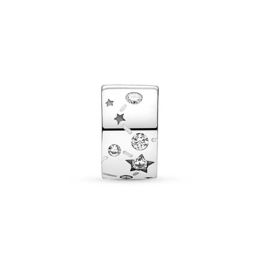 Charms Joyas Pandora | Charm Clip En Plata De Ley Estrellas & Galaxia