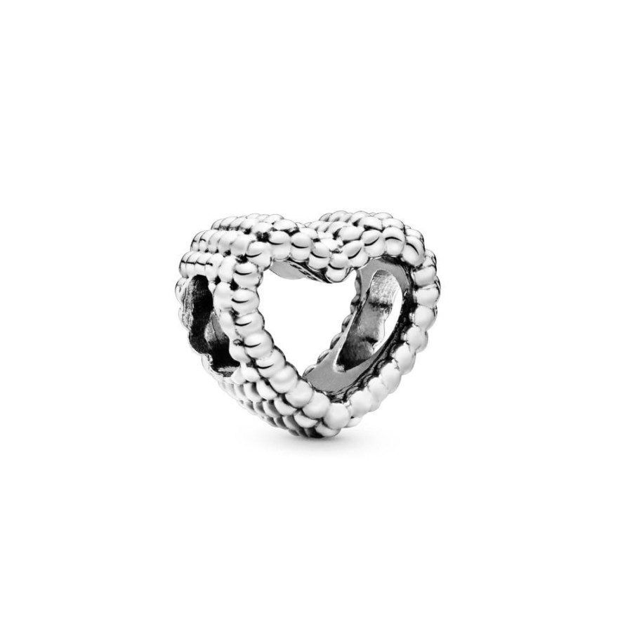 Charms Joyas Pandora | Charm Corazon Abierto Con Cuentas