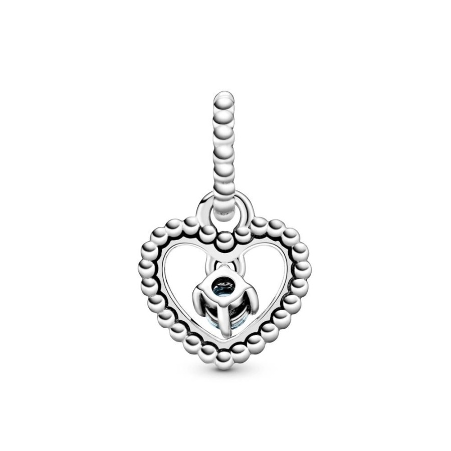 Charms Joyas Pandora | Charm Colgante Corazon De Abalorio Azul Agua