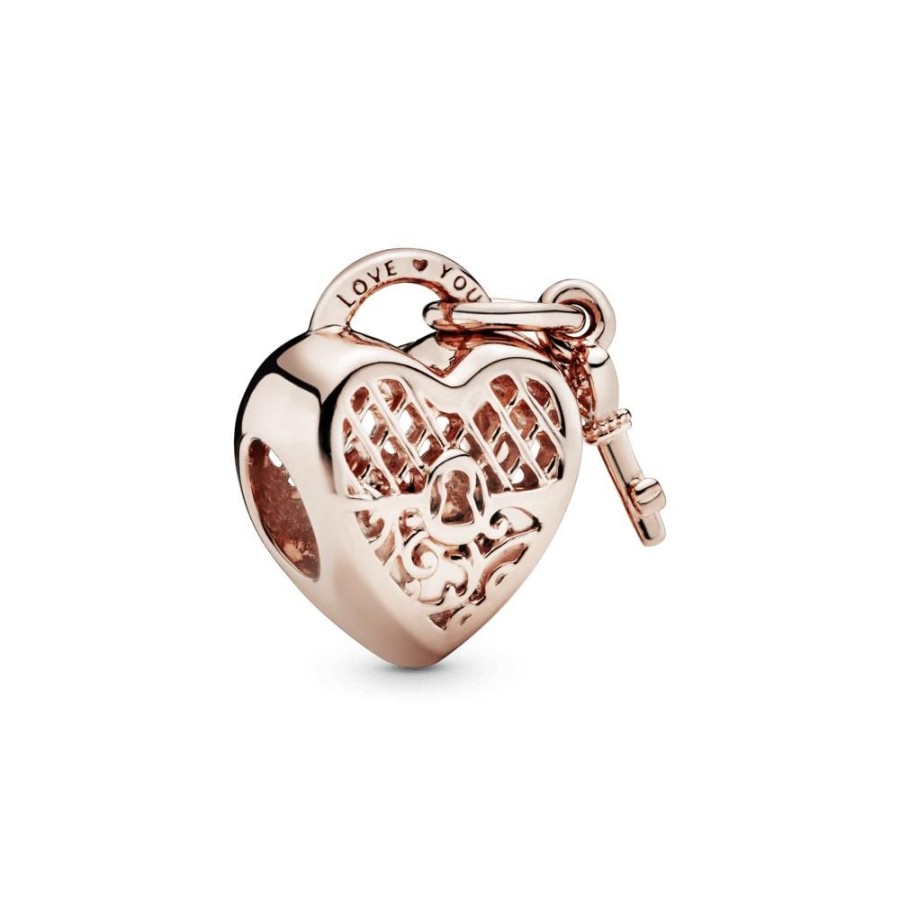 Charms Joyas Pandora | Charm Corazon Yo Te Amo Recubrimiento En Oro Rosa De 14K