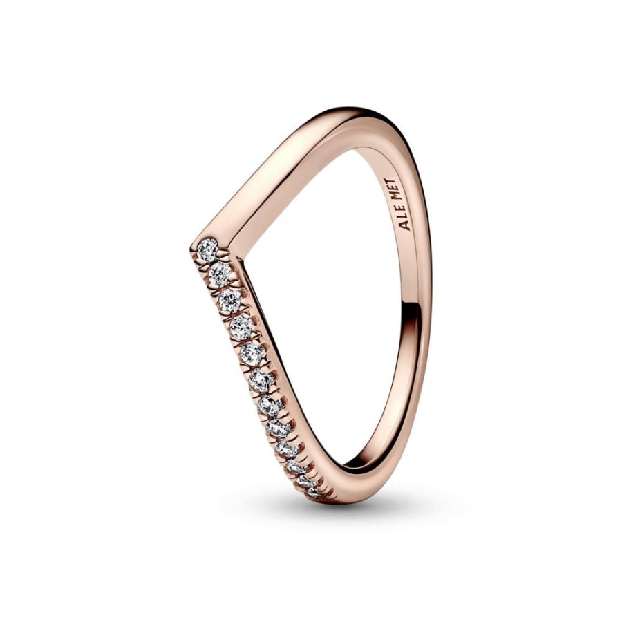 Anillos Joyas Pandora | Anillo Deseo Brillante Pandora Timeless Recubrimiento En Oro Rosa De 14K