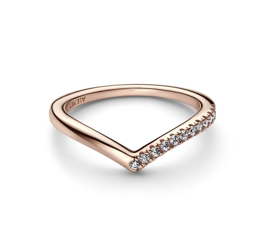 Anillos Joyas Pandora | Anillo Deseo Brillante Pandora Timeless Recubrimiento En Oro Rosa De 14K