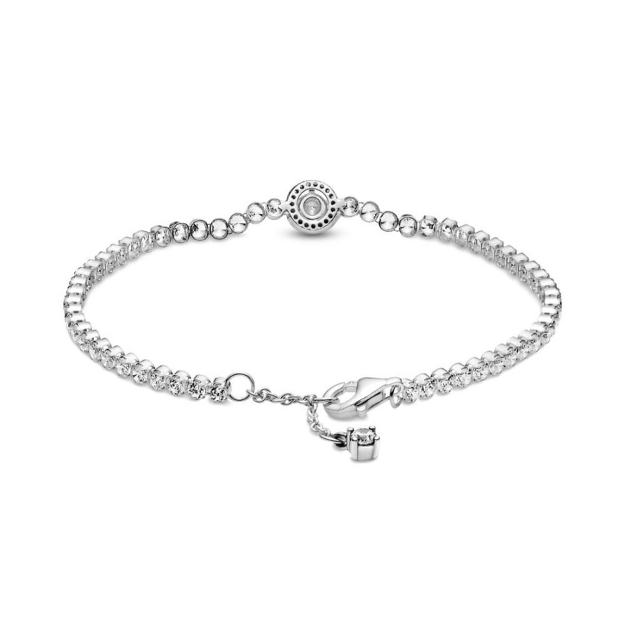 Brazaletes Joyas Pandora | Brazalete De Tenis Halo Reluciente