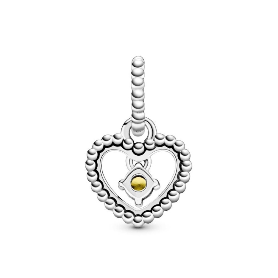 Charms Joyas Pandora | Charm Colgante Corazon De Abalorio De Miel