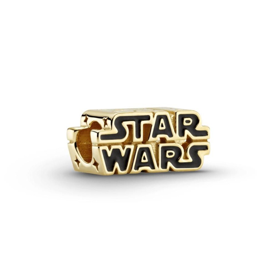 Charms Joyas Pandora | Charm Con Logo Brillante 3D De Star Wars Recubrimiento En Oro De 14K