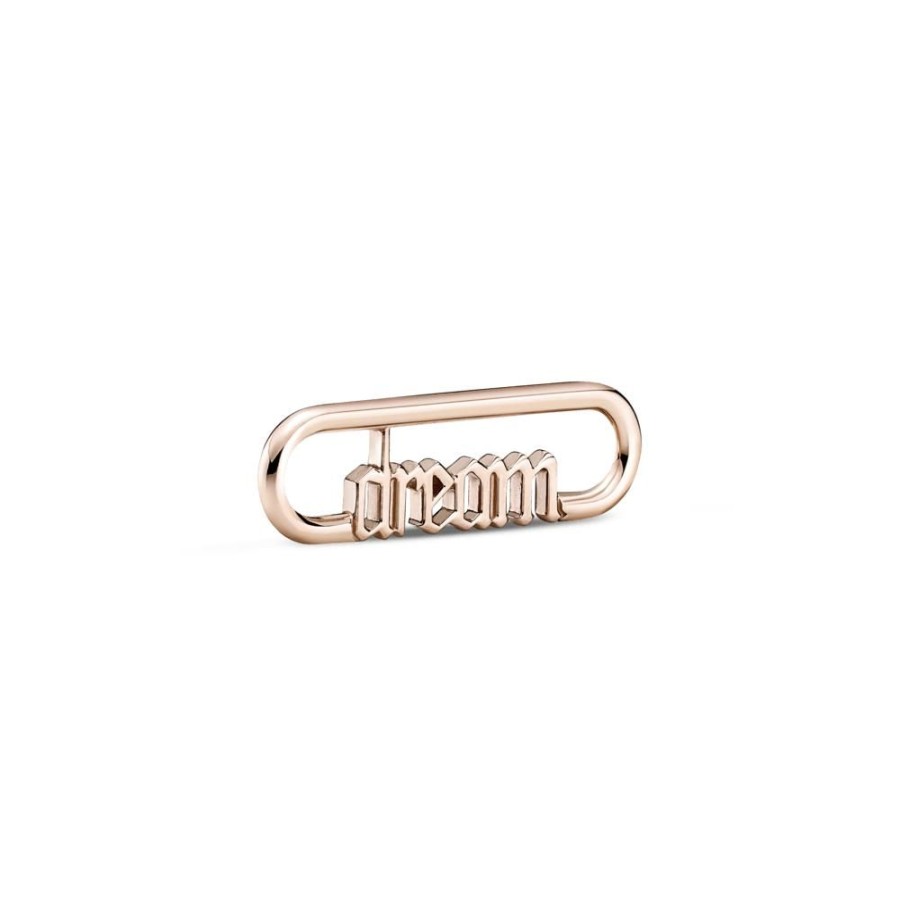 Charms Joyas Pandora | Eslabon De Estilo Con La Palabra Sueno Recubrimiento En Oro Rosa De 14K Pandora Me