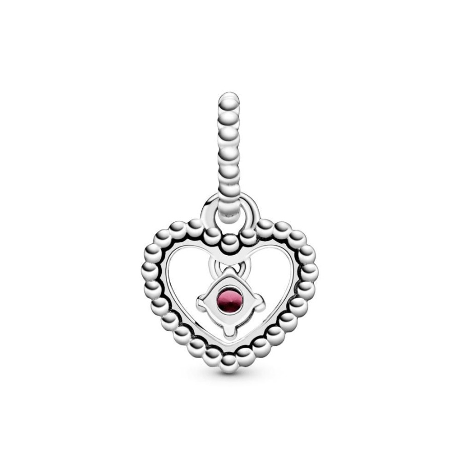 Charms Joyas Pandora | Charm Colgante Corazon De Abalorio Rojo Oscuro