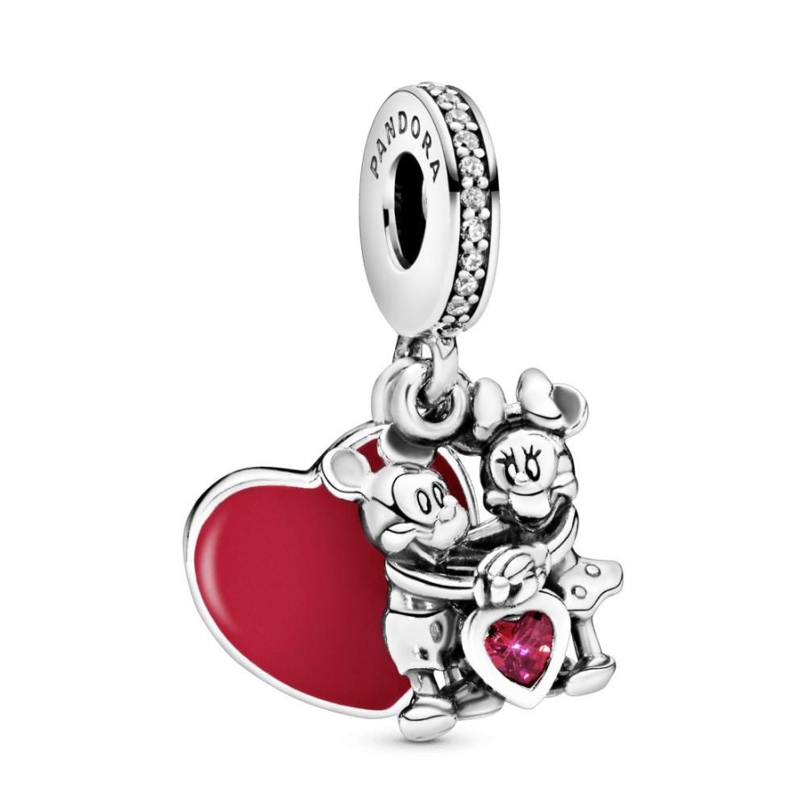 Charms Joyas Pandora | Charm Colgante Pandora Minnie Y Mickey Con Amor De Disney