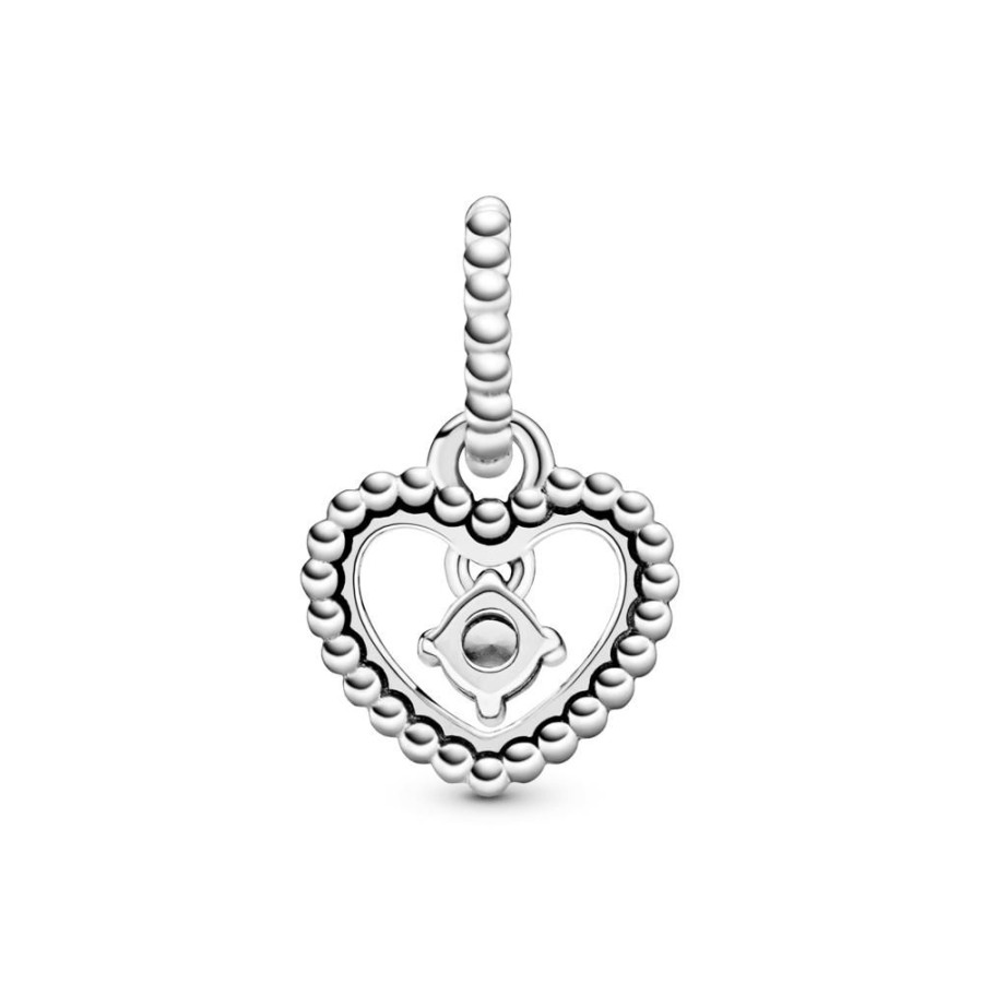 Charms Joyas Pandora | Charm Colgante Corazon De Abalorio Blanco Leche