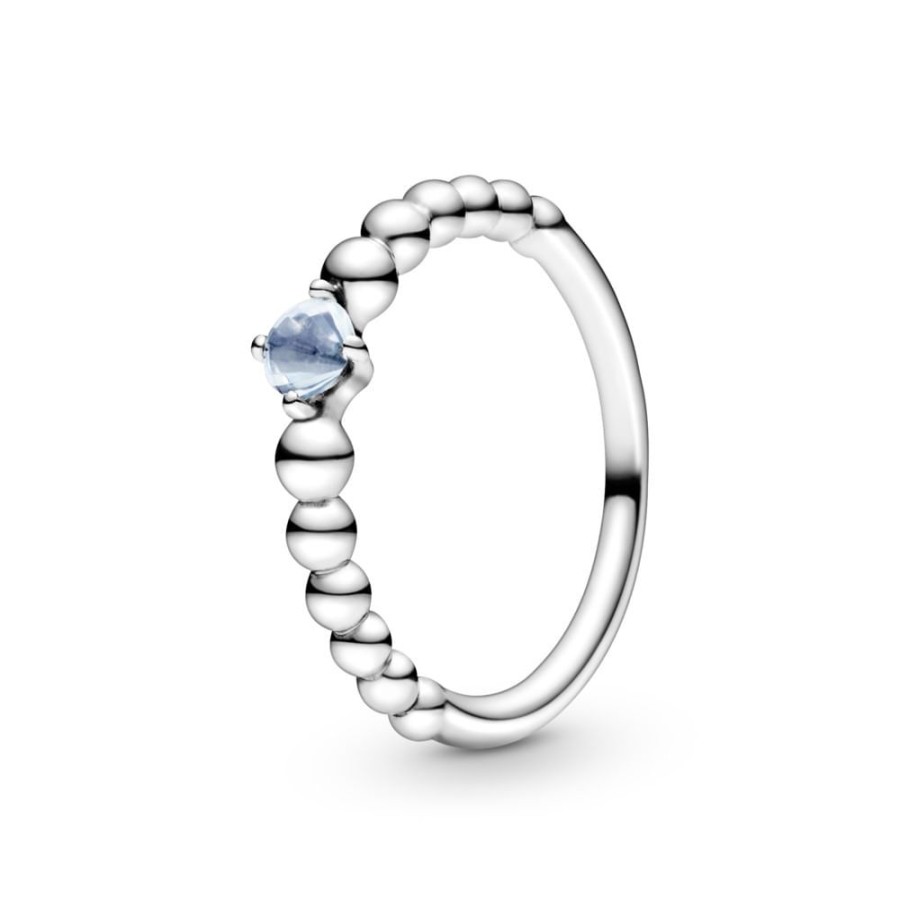 Anillos Joyas Pandora | Anillo De Abalorios Azul Agua