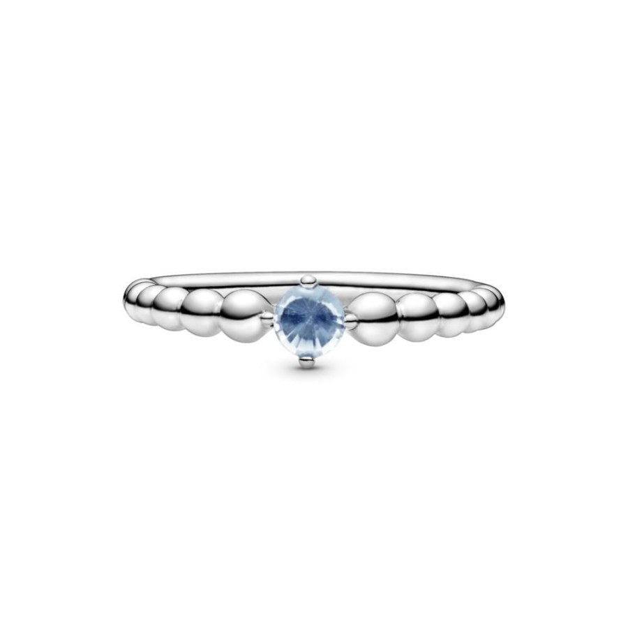 Anillos Joyas Pandora | Anillo De Abalorios Azul Agua