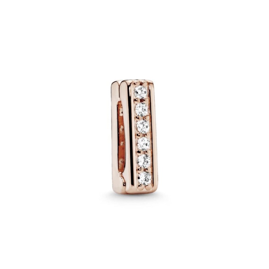 Charms Joyas Pandora | Charm Sujetador Reluciente Recubrimiento En Oro Rosa De 14K Reflexions