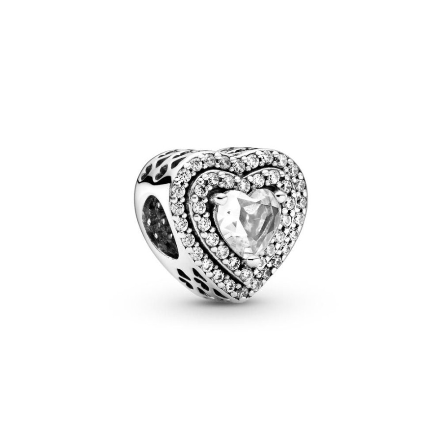 Charms Joyas Pandora | Charm Corazones Nivelados Brillantes