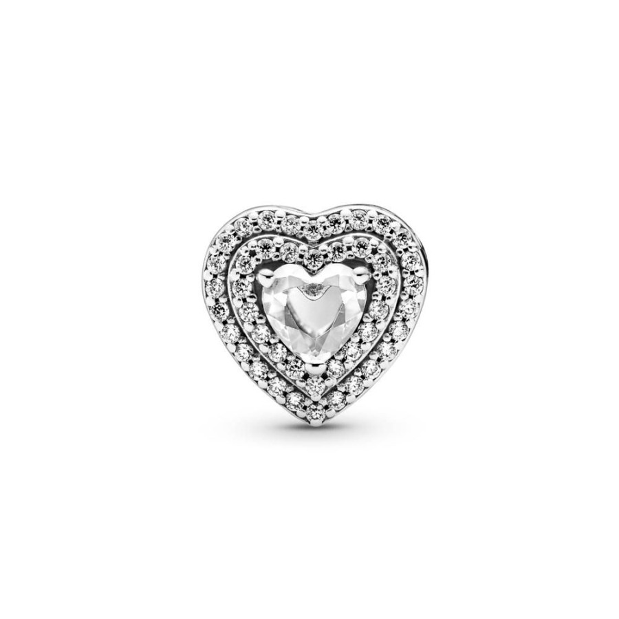 Charms Joyas Pandora | Charm Corazones Nivelados Brillantes