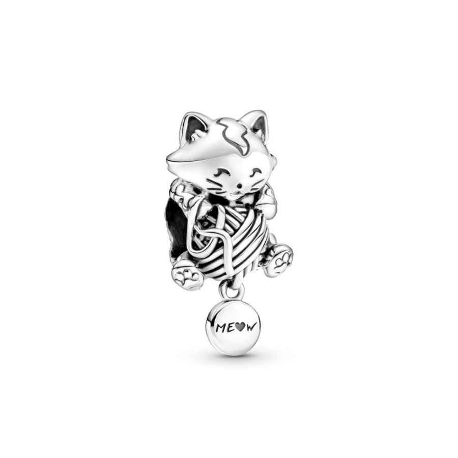 Charms Joyas Pandora | Charm Gatito Y Bola De Estambre