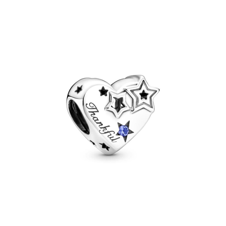 Charms Joyas Pandora | Charm Corazon Agradecido Y Estrellas