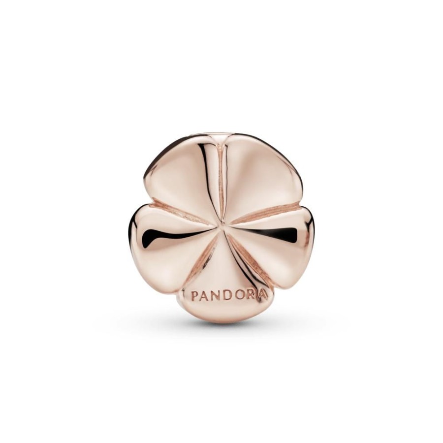 Charms Joyas Pandora | Charm Sujetador Flor Pulida Recubrimiento En Oro Rosa De 14K Reflexions